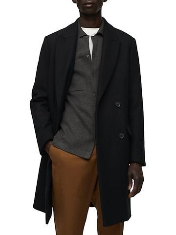 Wool-Blend Double-Breasted Overcoat