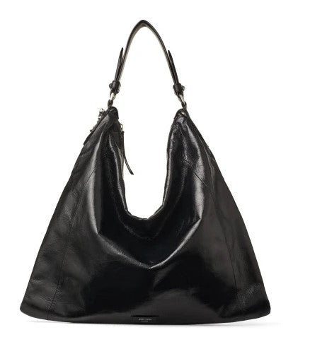 Black Vintage Leather Hobo Handbag