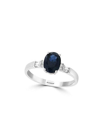 Royale Bleu 14K White Gold Sapphire and 0.09K Diamond Ring